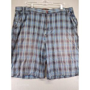 Phat Classics Phat Farm Men's Blue Plaid Shorts, Size 42, with Logo